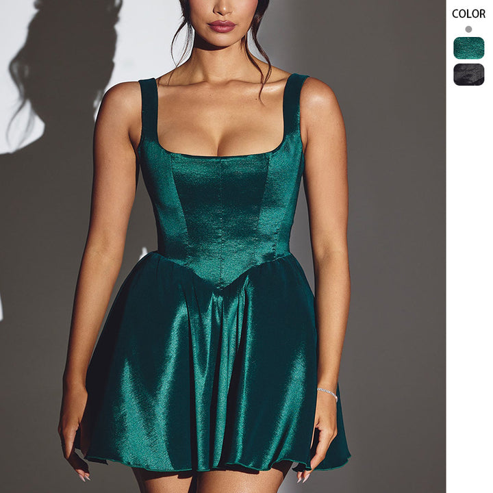 Damen Minikleid mit elegantem Bustier und schwingendem Rock Drune