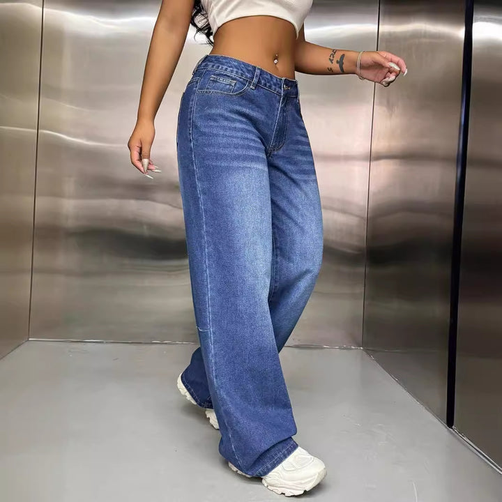 Damen Weite Jeanshose im lässigen Streetstyle Drune
