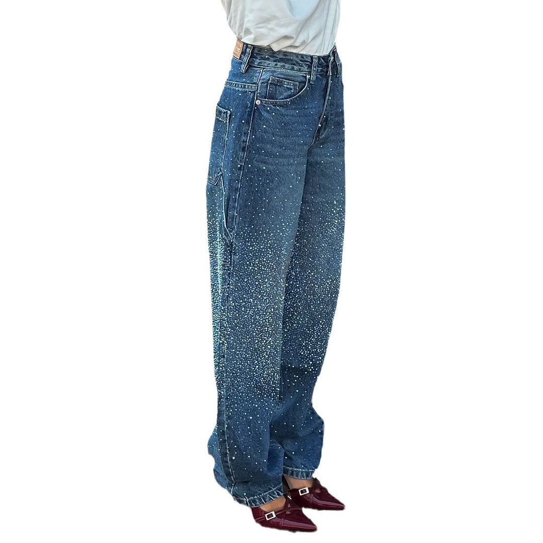 Damen Modisches Oversized T-Shirt mit Spitzenärmeln Drune