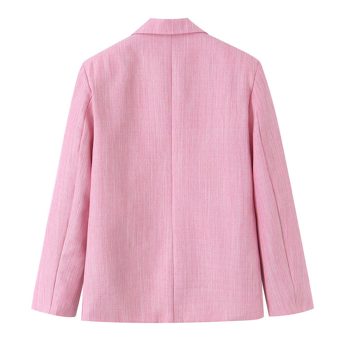 Damen Zweiteiliges Business-Set mit tailliertem Ein-Knopf-Blazer und weiter Bundfaltenhose Drune