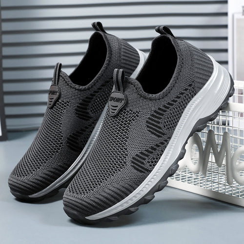 Damen nan nahtloser Strick-Slip-On Komfort-Sneaker mit elastischem Sockenschuh, stoßdämpfender EVA-Zwischensohle und griffiger Profilgummisohle Drune