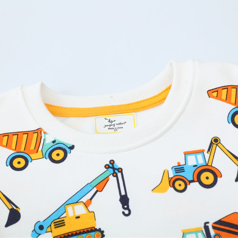 Jungen Sweatshirt mit buntem Baustellenfahrzeug-Design Drune