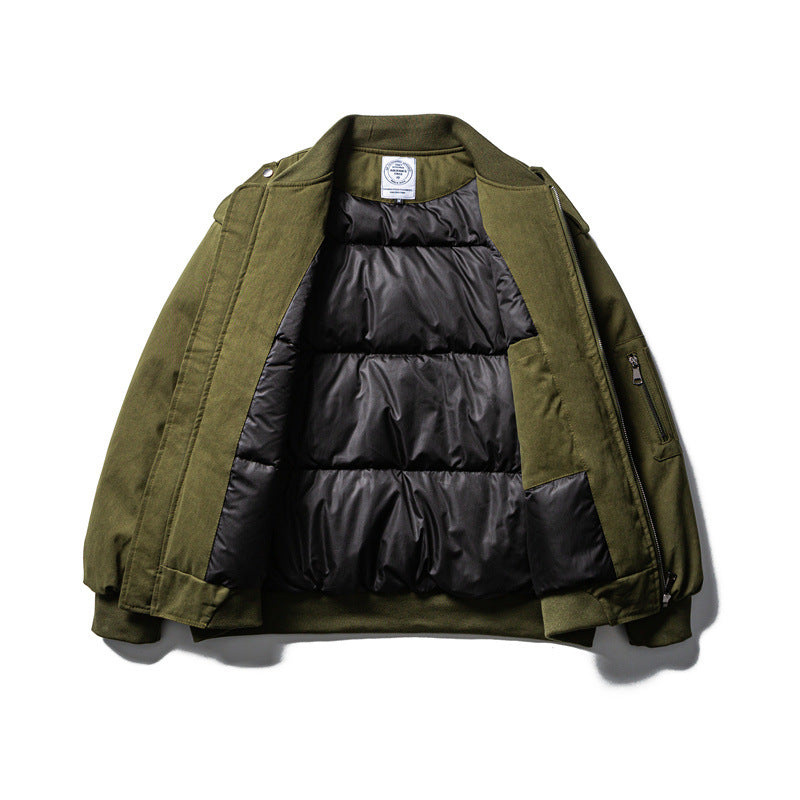 Herren Robuste Canvas-Bomberjacke mit Utility-Taschen und Rippbündchen Drune