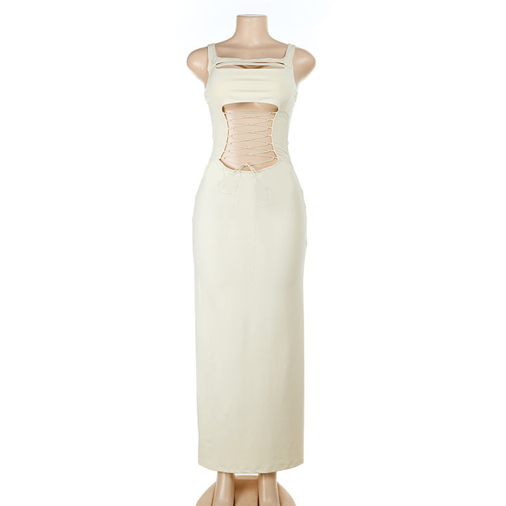 Damen Maxikleid mit raffiniertem Cut-Out und detailreicher Schnürung Drune