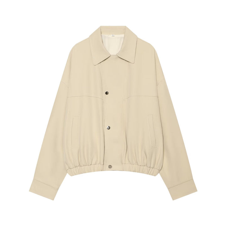 Damen Kurzgeschnittene Utility Blousonjacke mit Tunnelzugbund und aufgesetzten Eingrifftaschen Drune