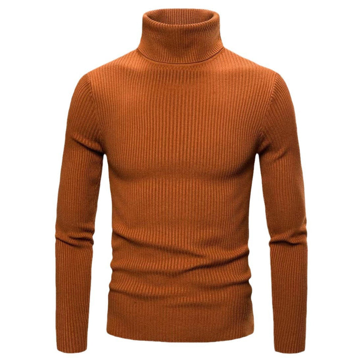 Herren nan gerippter Rollkragenpullover schmal geschnitten aus Feinstrick mit Stretch und thermoregulierender Wollmischung Drune