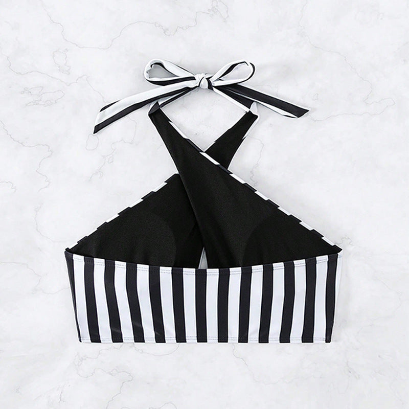 Damen Triangel-Bikinioberteil mit stylischem Streifenmuster Drune