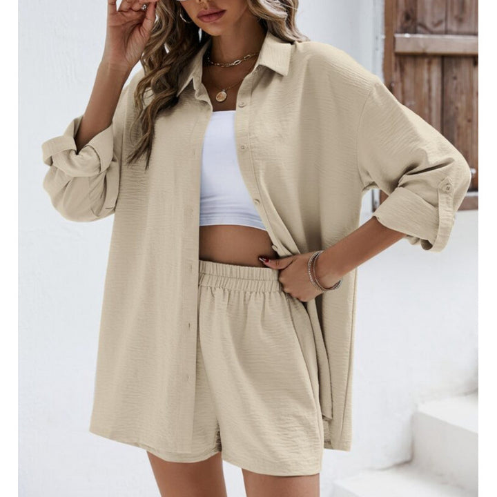Damen lässiges Oberteil und Shorts Set Drune