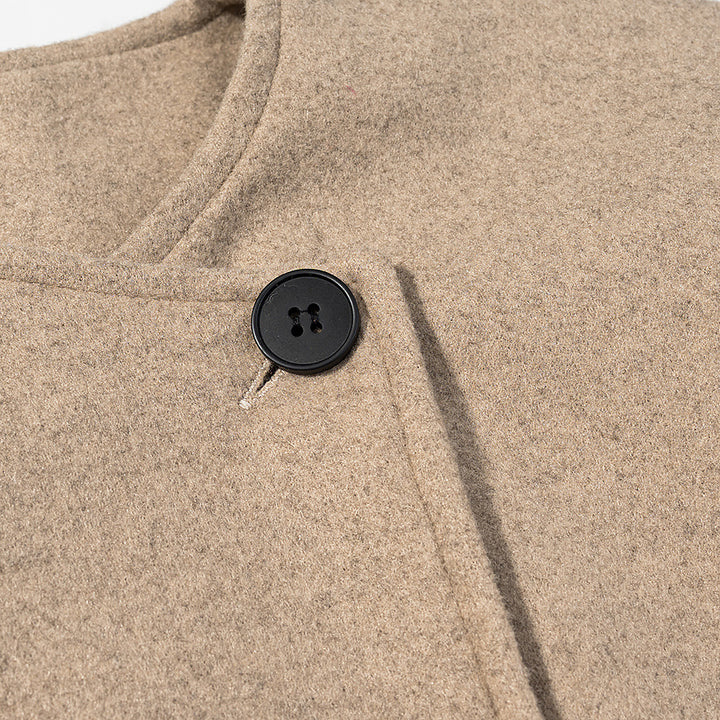 Damen Kurzer Boxy-Wollmix-Blazer mit asymmetrischer Knopfleiste Drune