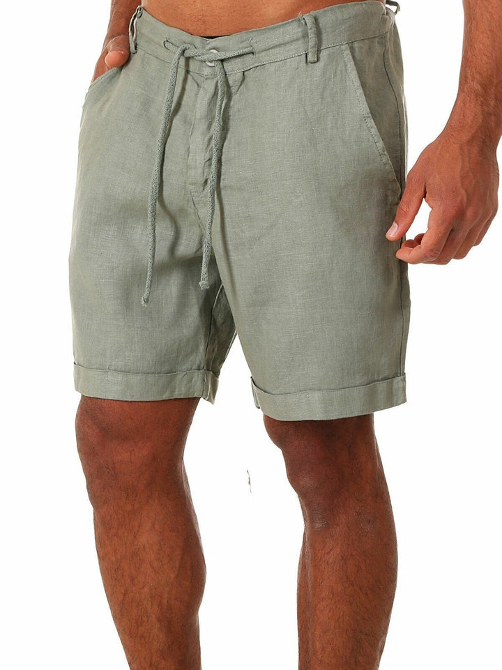 Herren lässige Leinenkurze Shorts mit verstellbarem Bund und praktischen Taschen Drune
