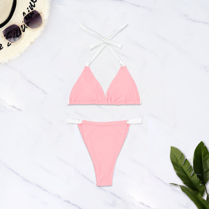 Damen Triangel-Bikini mit verstellbaren Trägern und elastischem Bund Drune
