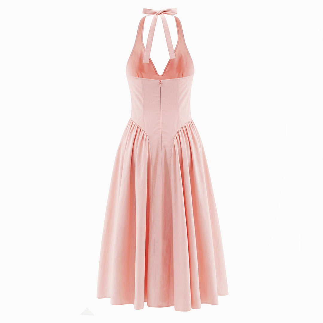 Damen Maxikleid mit tiefem V-Ausschnitt und Pommes-Rockdesign Drune