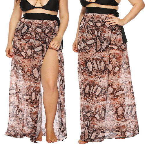 Damen Beach-Kimono aus transparentem Stoff mit trendigem Schlangenprint Drune