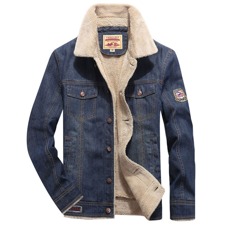 Herren Thermo-Jeans-Truckerjacke mit Teddyfutter und sherpaähnlicher Innenlage Drune