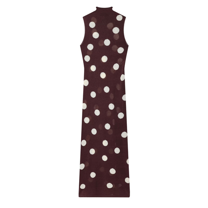 Damen Maxikleid mit hochgeschlossenem Kragen und verspieltem Punkte-Design Drune