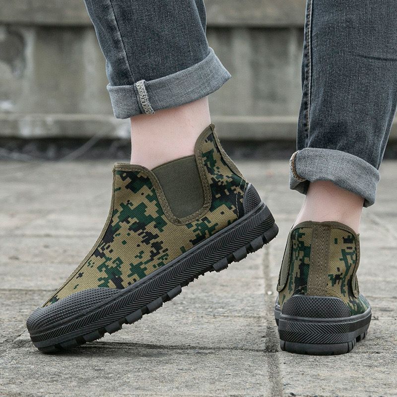Damen robuste Gummistiefel mit rutschfester Sohle und camouflierte Oberfläche Drune