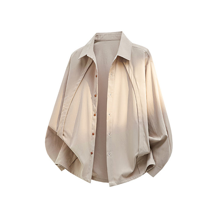 Herren Oversize-Hemdjacke aus leichtem Baumwollmix mit geradem Schnitt & Knopfleiste Drune