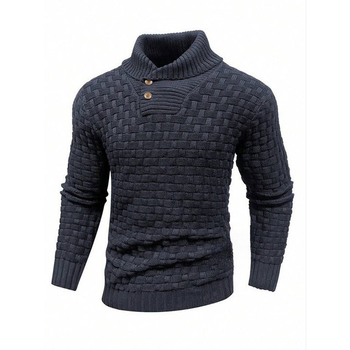 Herren Strickpullover mit Strukturiertem Muster und Modernem Stehkragen Drune