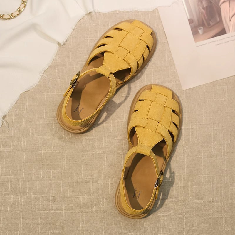 Damen Komfortable und modische Riemchensandalen mit geflochtenem Design Drune