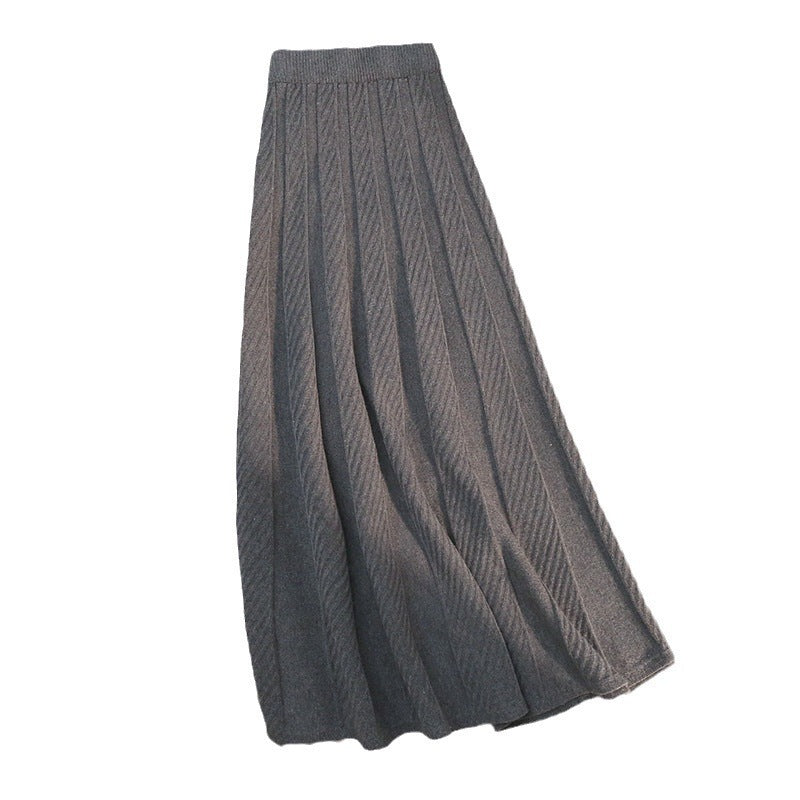 Damen Plissierter Maxirock mit hohem Bund Drune