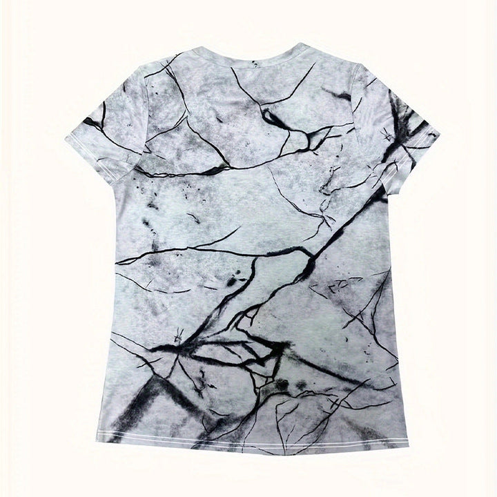 Damen T-Shirt mit 3D-Katzenmotiv und kreativem Rissdesign Drune