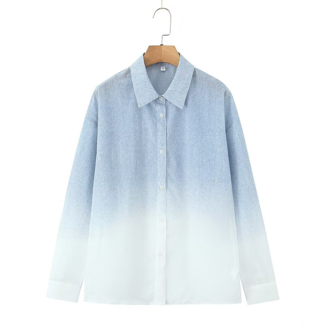 Damen Elegante Bluse mit leichtem Farbverlauf Drune