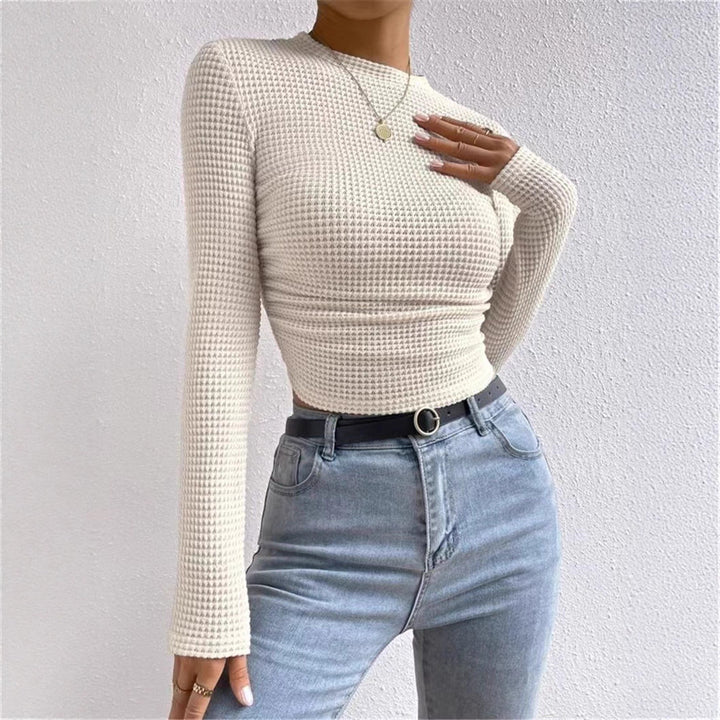 Damen Langarm Shirt aus strukturiertem Waffelstoff Drune