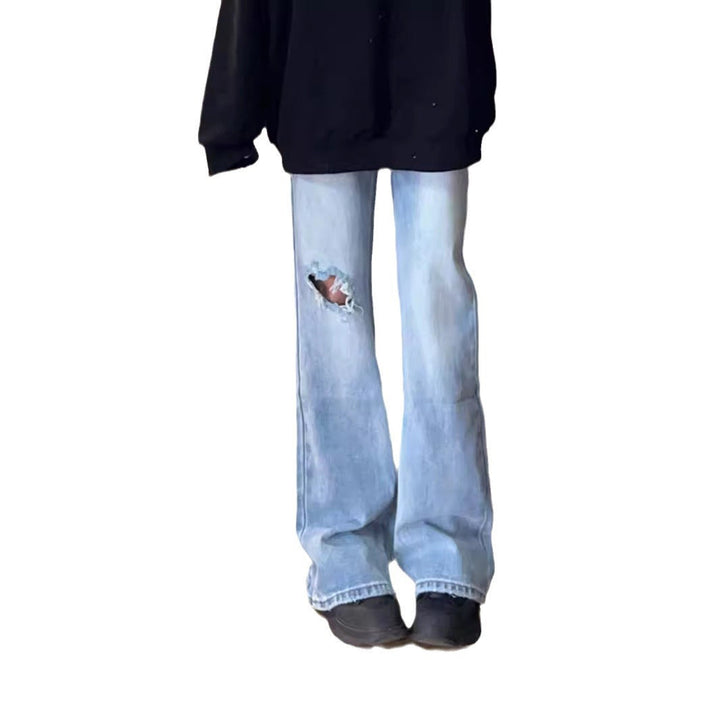 Damen Flared Jeans mit hohem Bund und modischen Rissdetails Drune