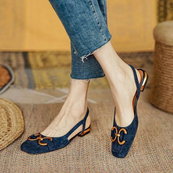 Damen Slingback Ballerinas mit eleganter Schnallen-Applikation Drune