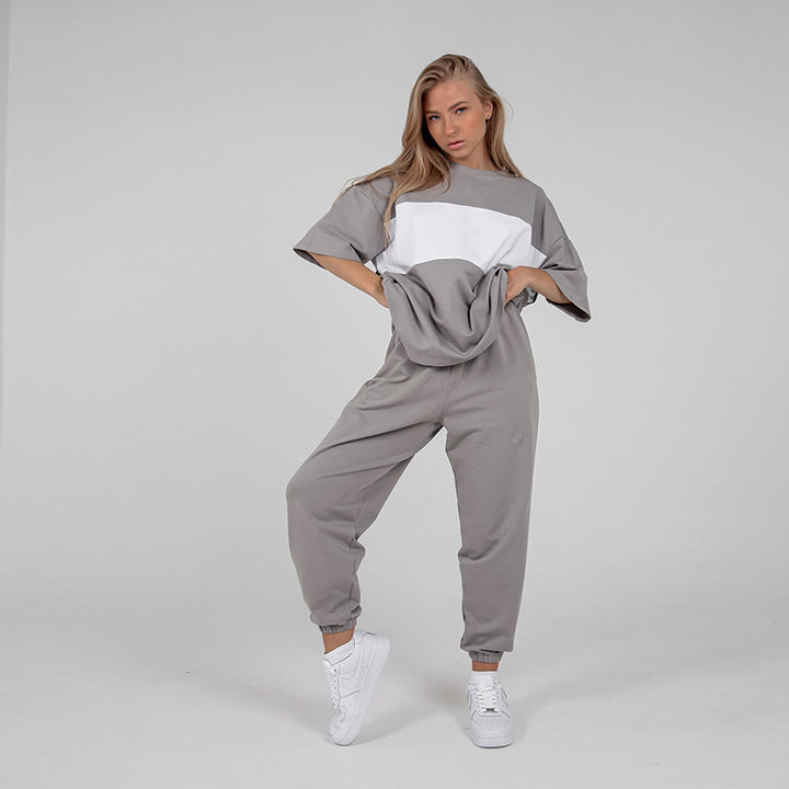 Damen lässiges Sportanzug-Set mit oversized Oberteil und bequemen Jogginghosen Drune