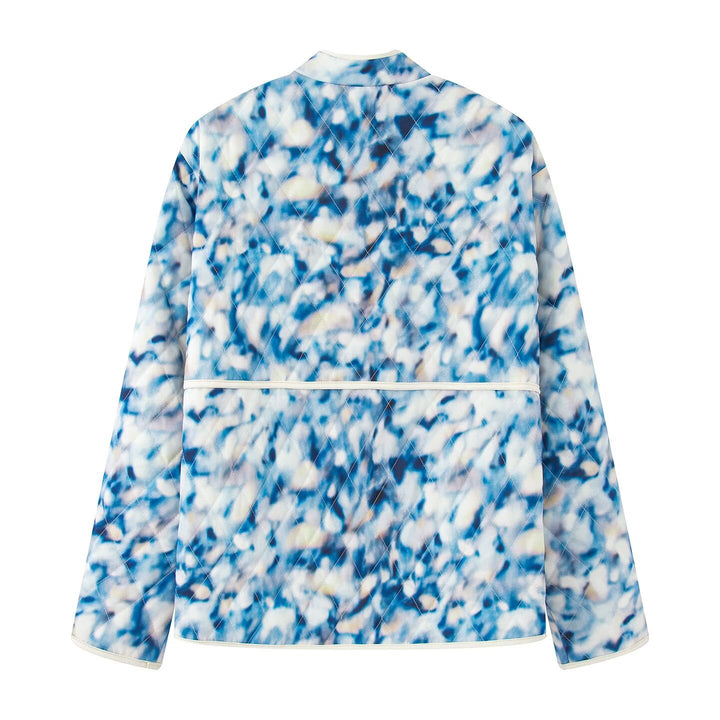 Damen außergewöhnliche Steppjacke mit floralen Mustern und praktischen Taschen Drune