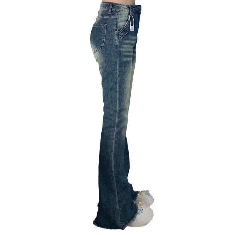 Damen High-Waisted Flared Jeans Drune