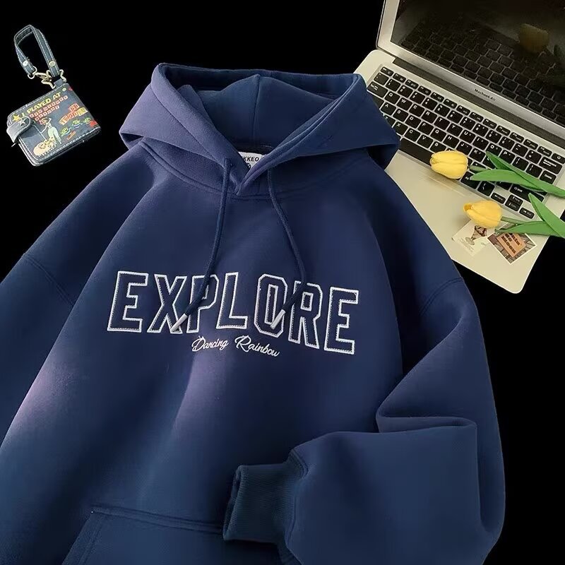 Unisex Oversized Kapuzenpullover mit Schriftzug Drune