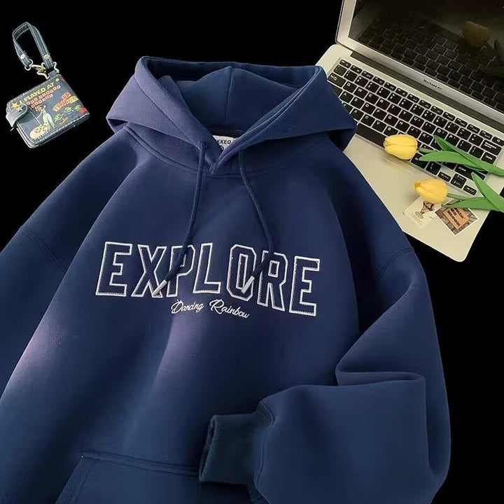 Unisex Oversized Kapuzenpullover mit Schriftzug Drune