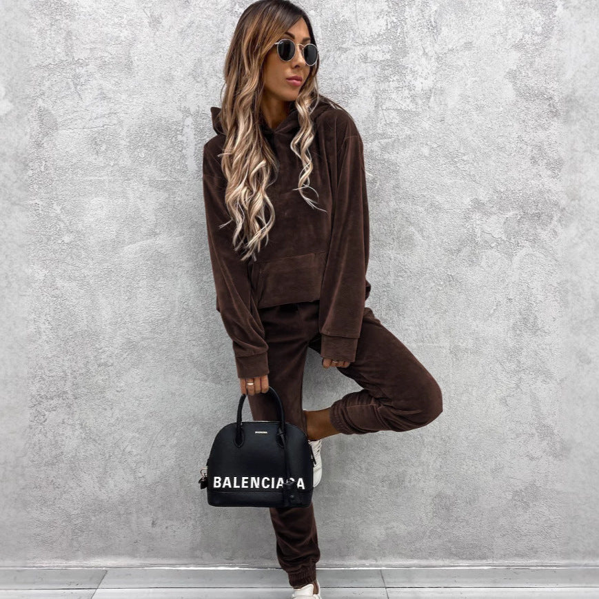 Damen kuscheliger Fleece-Hoodie mit lässigen Details Drune
