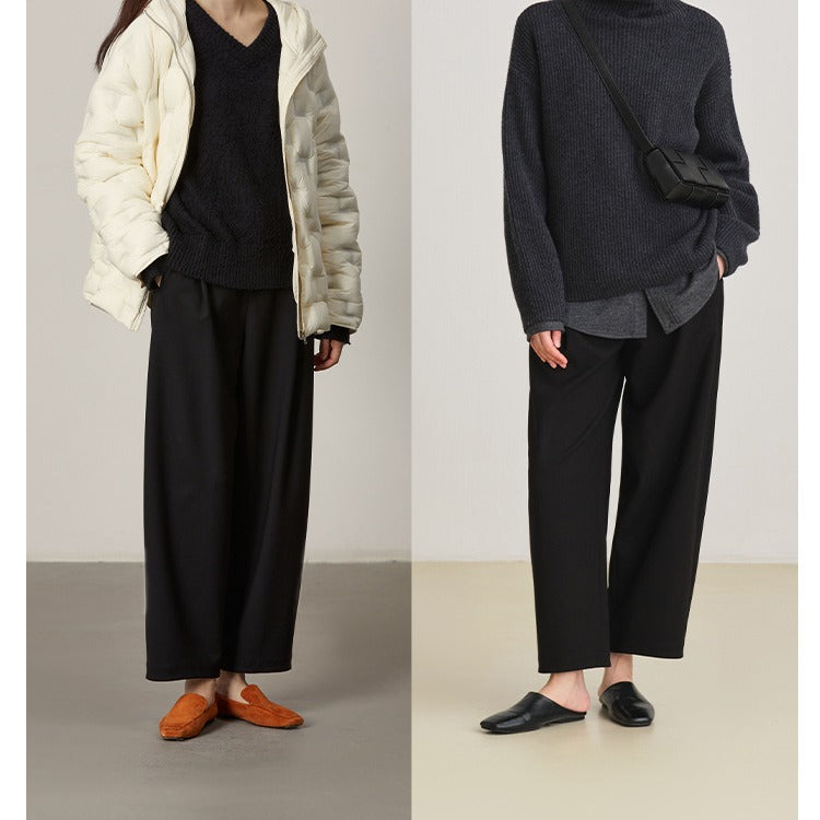 Damen Weit geschnittene High-Waist Anzughose Drune