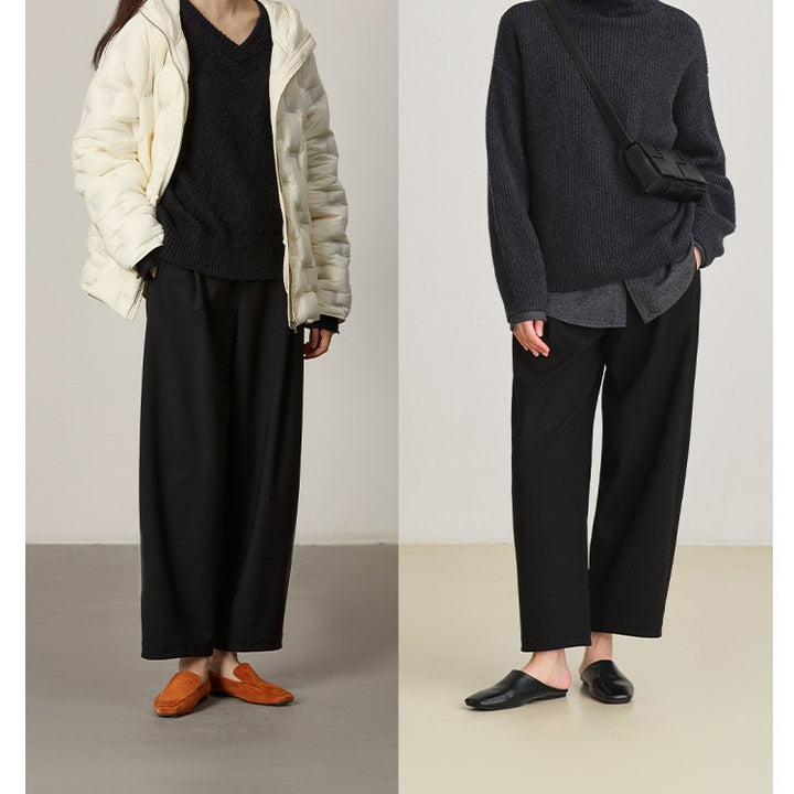 Damen Weit geschnittene High-Waist Anzughose Drune