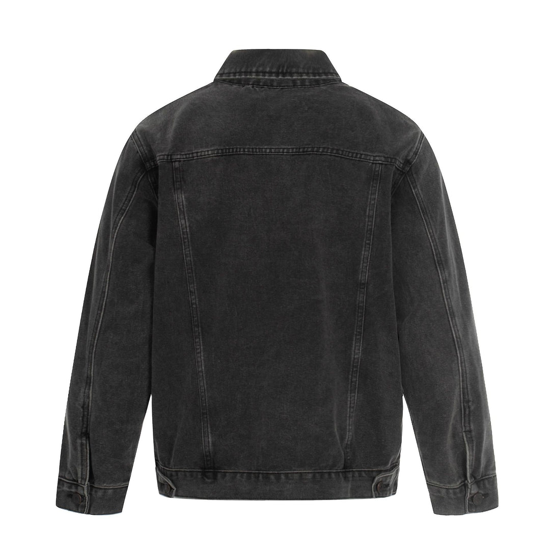 Herren Jeansjacke im Used-Effekt mit Pattentaschen und geradem Schnitt Drune