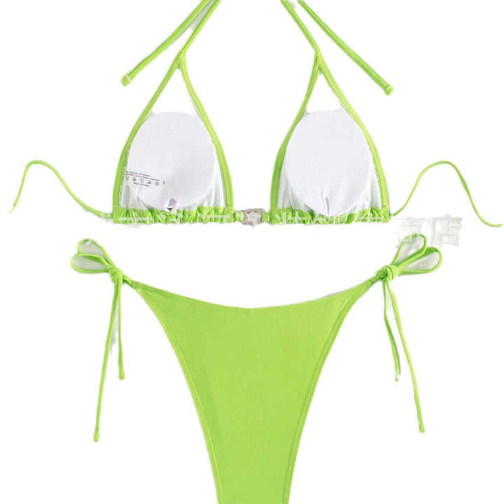 Damen Triangel-Bikini mit herzförmigen Akzenten und verstellbaren Riemen Drune
