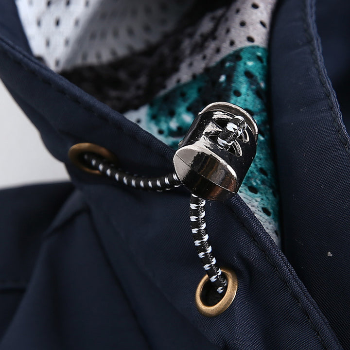 Herren leichte wasserabweisende Softshell-Kapuzenjacke mit Reißverschlusstaschen und Ärmeldetail Drune
