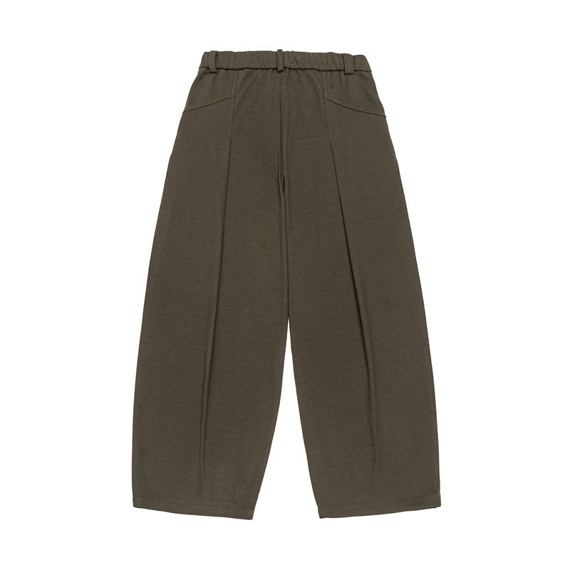 Damen Weite High‑Waist Plissee-Culotte-Hose mit Bundfalten und Gürtelschlaufen Drune