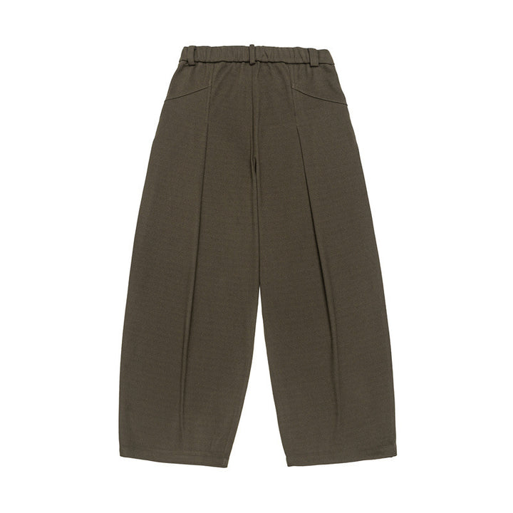 Damen Weite High‑Waist Plissee-Culotte-Hose mit Bundfalten und Gürtelschlaufen Drune