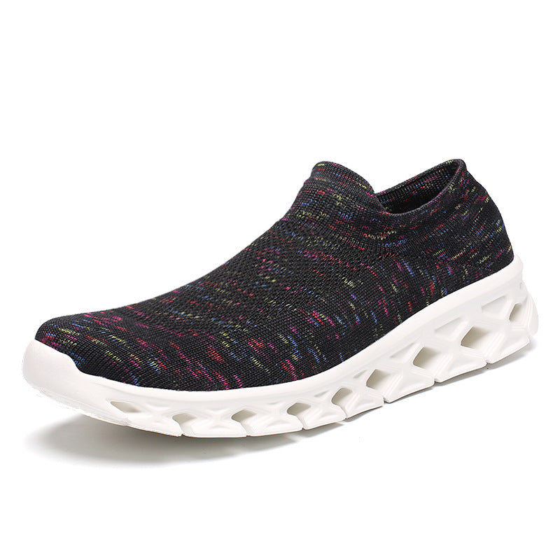 Unisex Leichter Slip-On Strick-Freizeitschuh mit wabenförmiger Hohlkammer-Sohle Drune