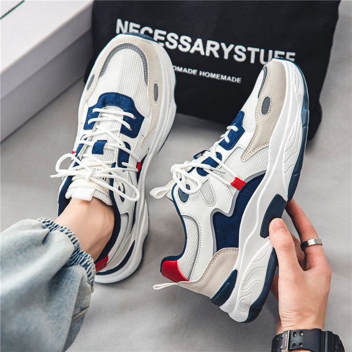 Damen Modische Chunky Sneakers mit atmungsaktiver Oberflächenstruktur und stoßdämpfender Sohle Drune