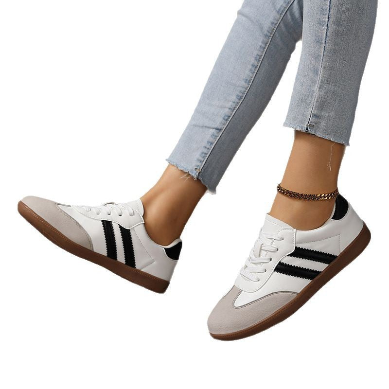 Damen nan Retro-Laufschuh mit Veloursleder-Details, Kontraststreifen und rutschfester Gummilaufsohle Drune