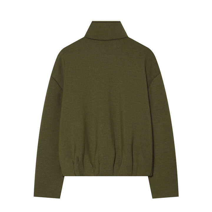 Damen Leichter Zip-Cardigan mit Stehkragen und kastiger Silhouette Drune