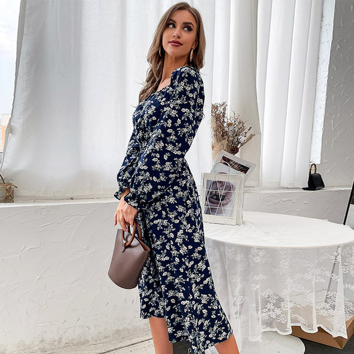Damen Off-Shoulder Kleid mit floralem Design Drune