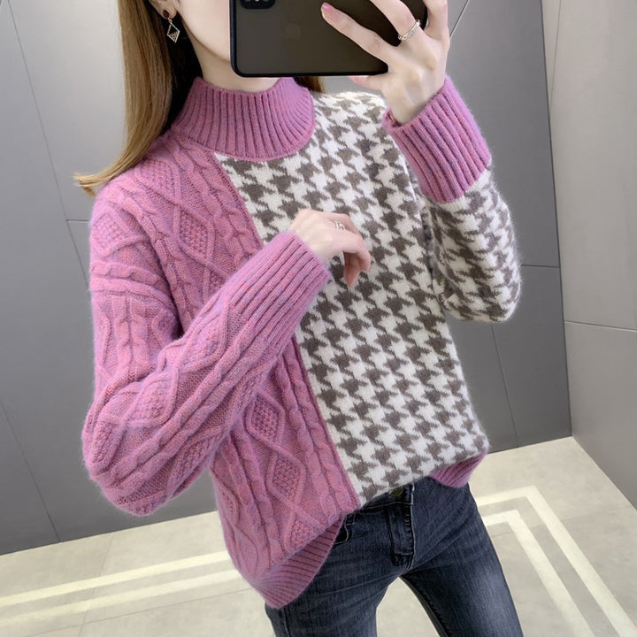 Damen modischer Strickpullover mit strukturiertem Zopfmuster und eleganten Akzenten Drune