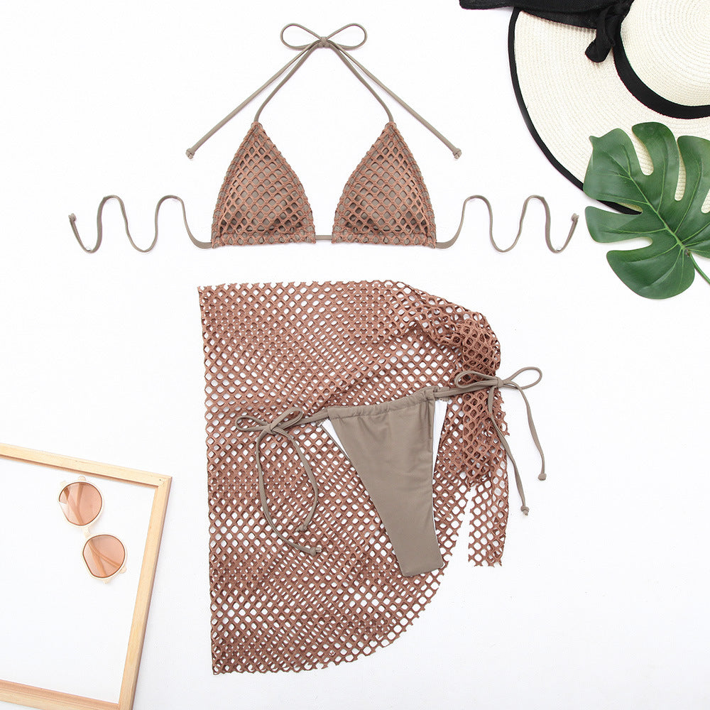 Damen Netzmuster Bikini-Set Drune