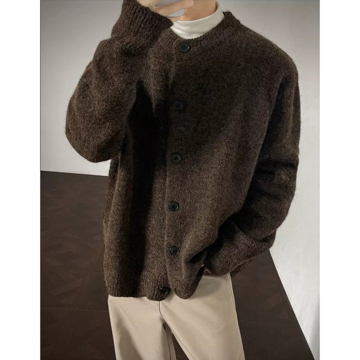 Herren Lockere Strickjacke mit Knöpfen Drune